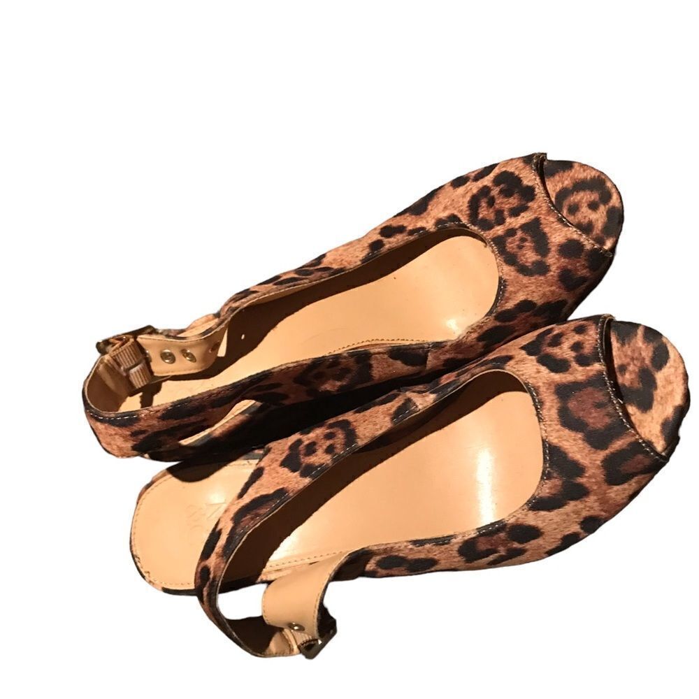New York and company leopard sling back pumps excellent condition